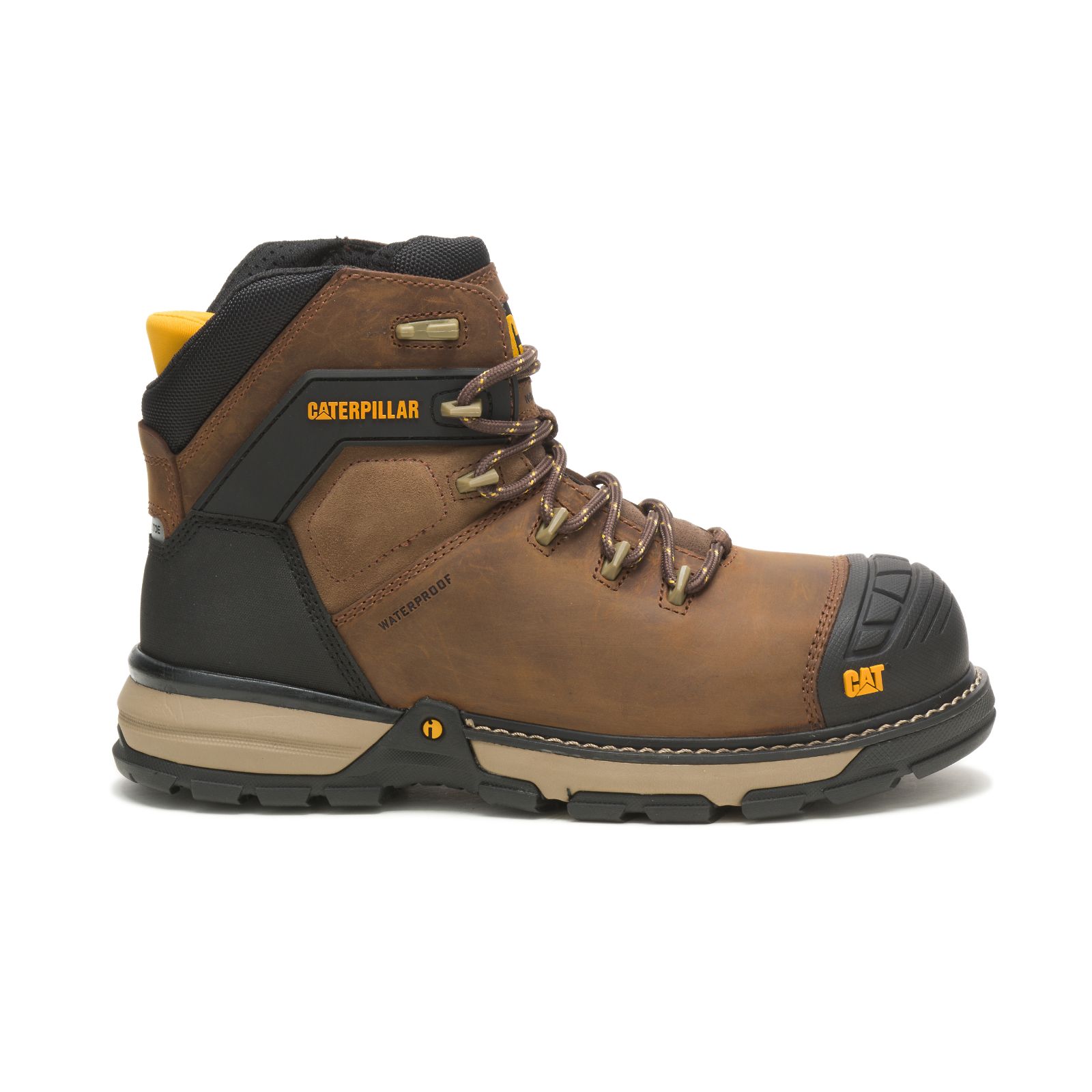 Caterpillar Men's Excavator Superlite Waterproof Thinsulate™ Nano Toe Work Boots Dark Brown CAT-6018